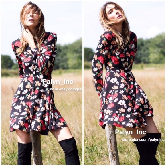ZARA FLORAL SHIRT STYLE TUNIC DRESS - Picture 12 of 14